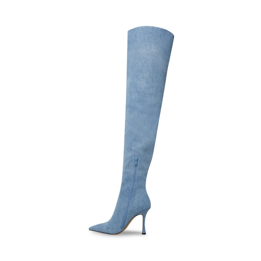 Botas Hasta La Rodilla Steve Madden Brittany Denim Fabric Mujer Azules | ES RIE1S4